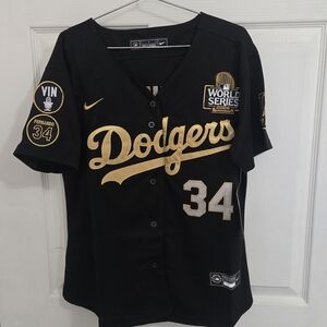 Black and Gold Dodgers World Series Jersey